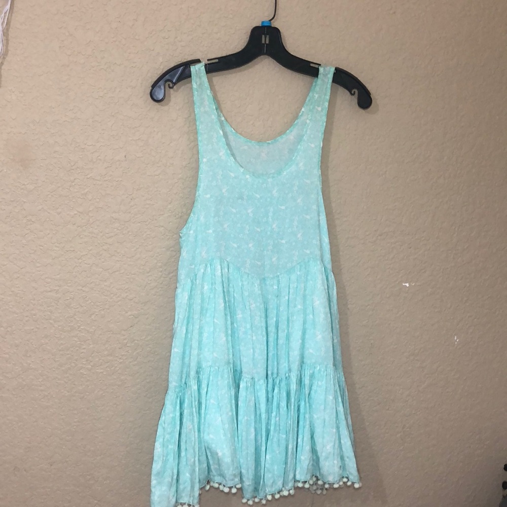 Teal and floral vintage dress